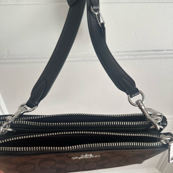 Double Zip Crossbody In Signature Canvas crossbody - Picture 4 of 13